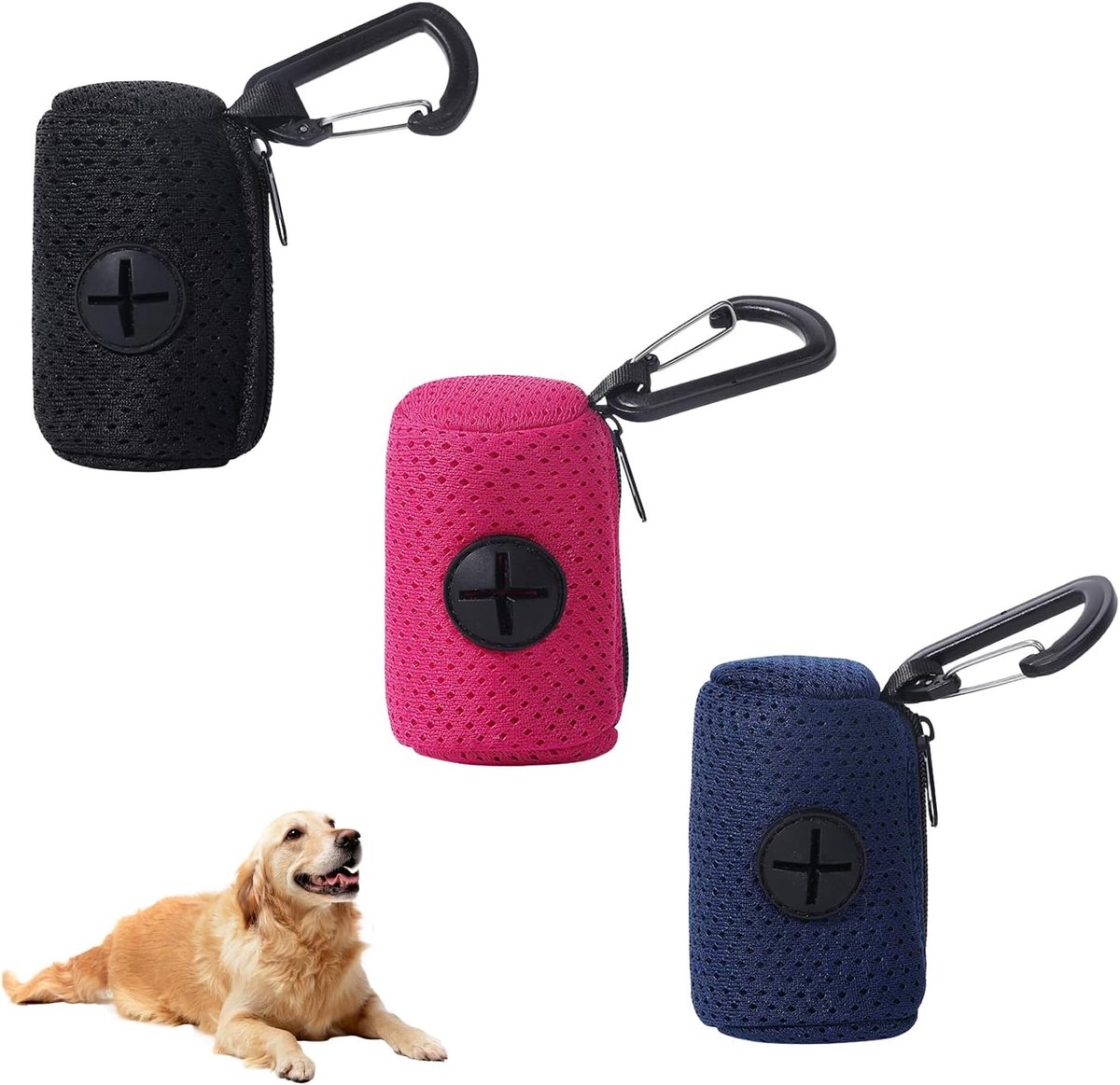 SnelShoppen - 3pcs Mesh Poepzak Dispenser, Honden Poepzak Houder, Stof Poepzak Dispenser voor Honden, Poepzak voor Dieren, Handig voor Buiten