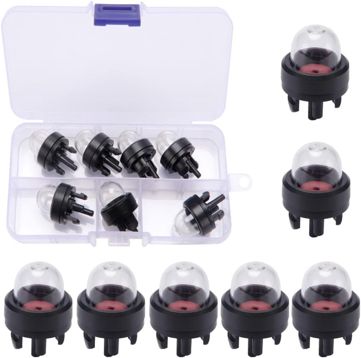 SnelShoppen - 7PCS Snap-in Primer Bulb Pomp voor Carburetor, Hoogwaardige Kunststof, Eenvoudig te Installeren, Voor Grasmaaier, Kettingzaag, Blower, M