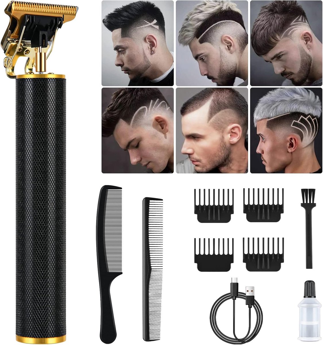 SnelShoppen - Professionele Haartrimmer, Elektrische Baardtrimmer voor Mannen, Kinderen & Gezin, Hoogwaardige RVS en Keramische Bladen, Perfect als Ve