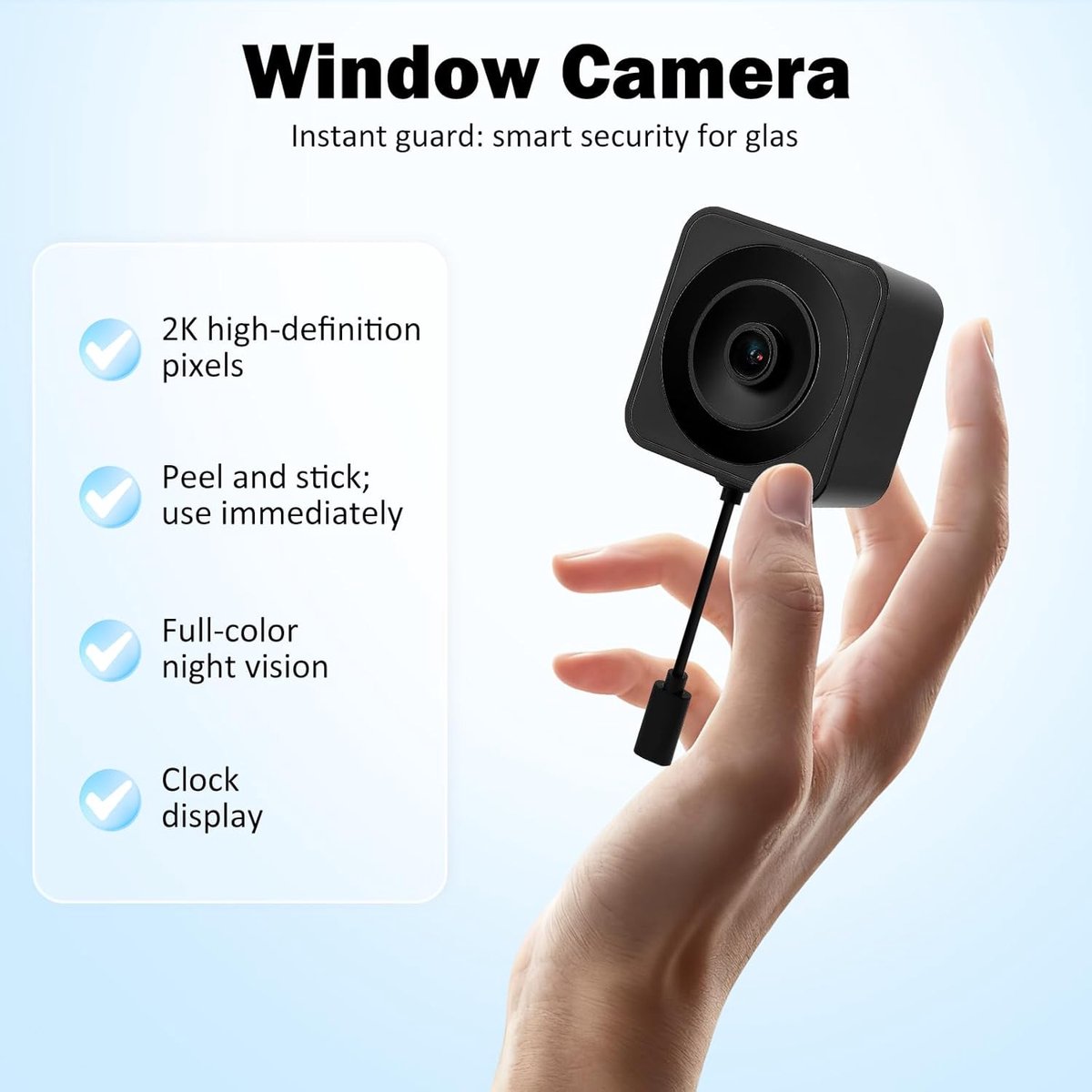 SnelShoppen - 2K WLAN Mini Indoor Beveiligingscamera met Kleur Nachtzicht, Magnetische Bevestiging, 24/7 Opname, Anti-glare en Tijdweergave voor Thuis