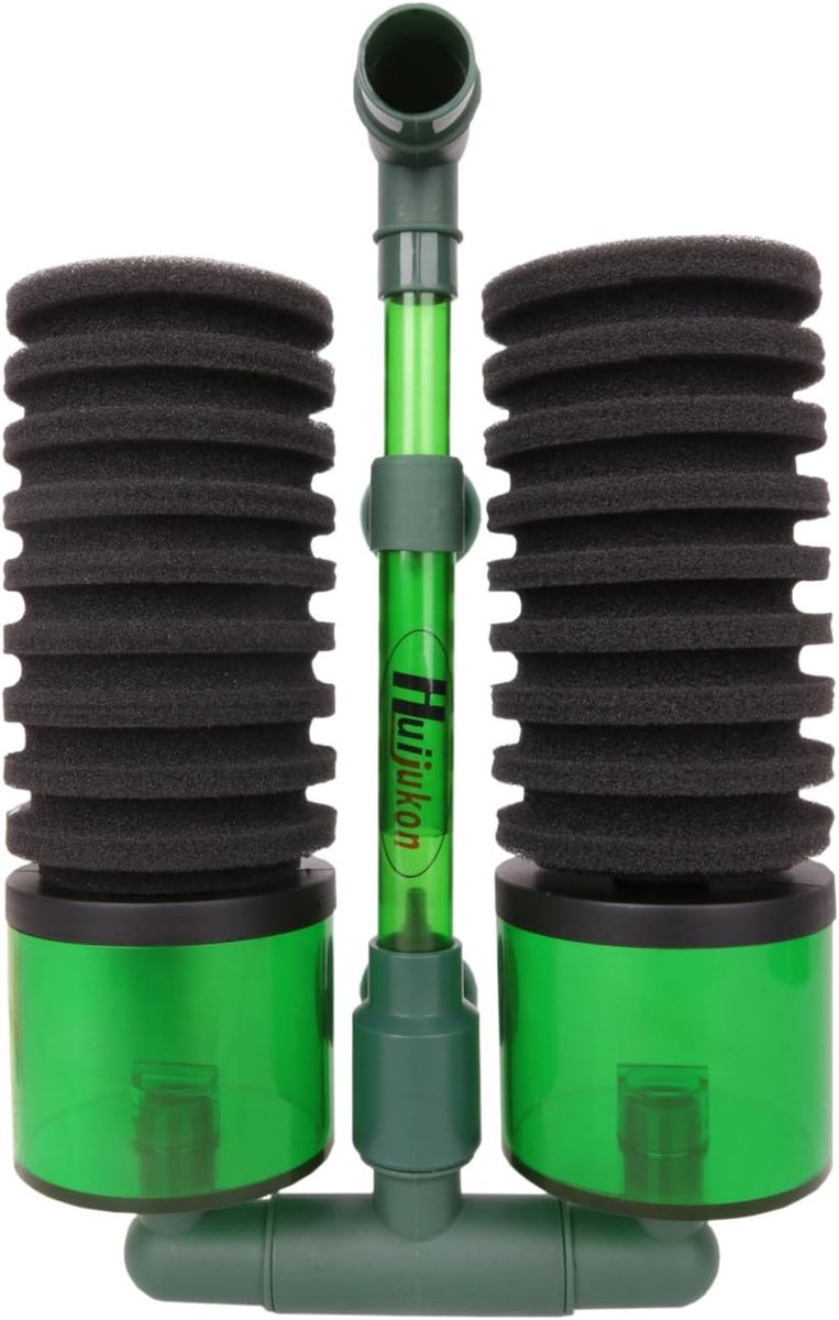 SnelShoppen - Sponge Filter Aquarium Cleaner - Biologisch en Mechanisch - Tot 220 Liters - Geluidsloos 9-Lagen Ribvormig Design - Ideaal Voor Baby Vis