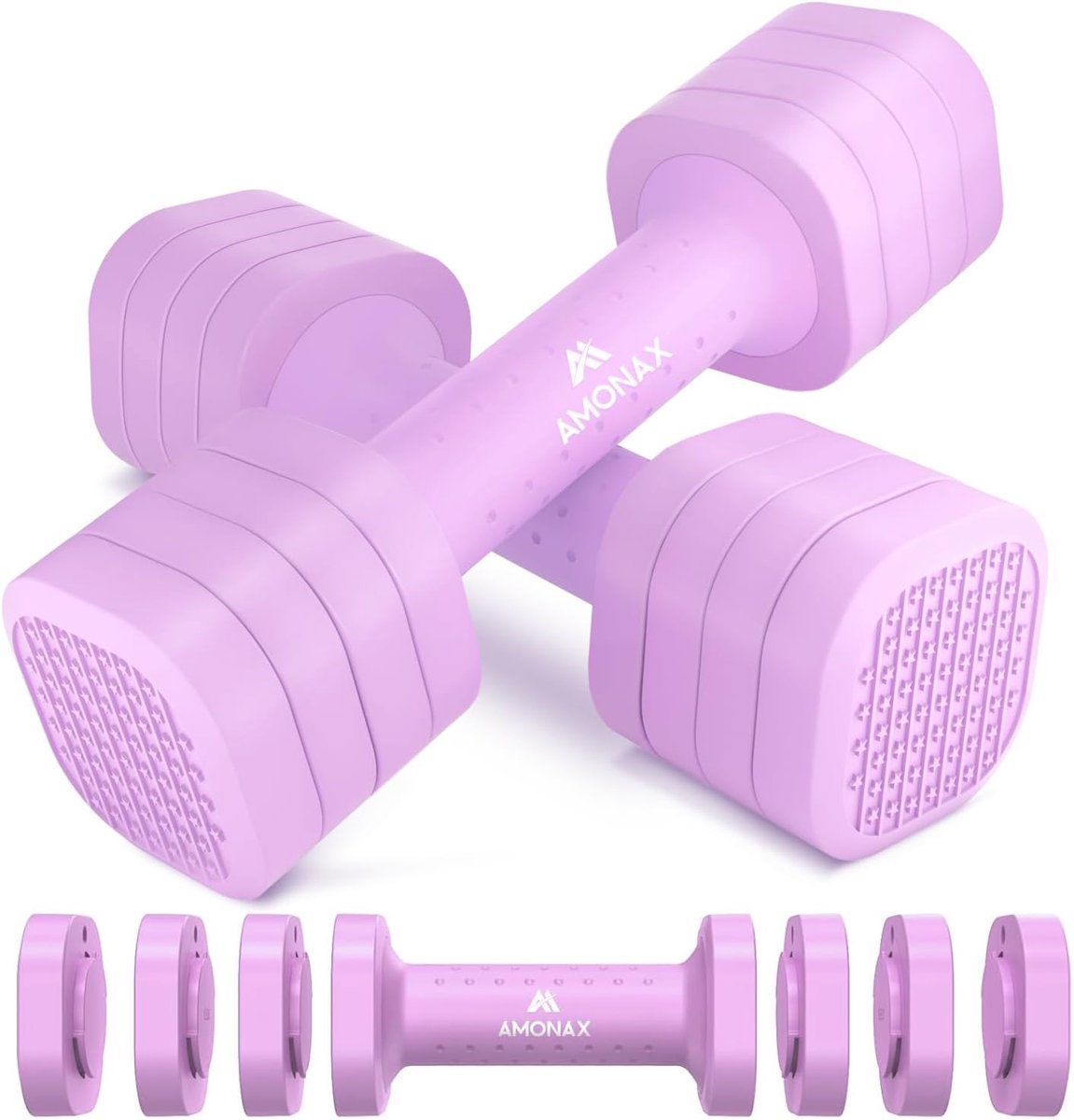 SnelShoppen - Verstelbare Dumbbell Set 1kg/1.5kg/2kg/2.5kg - 4-in-1 Gewichten voor Thuis Gym - Handgewichten voor Krachttraining voor Mannen en Vrouwe