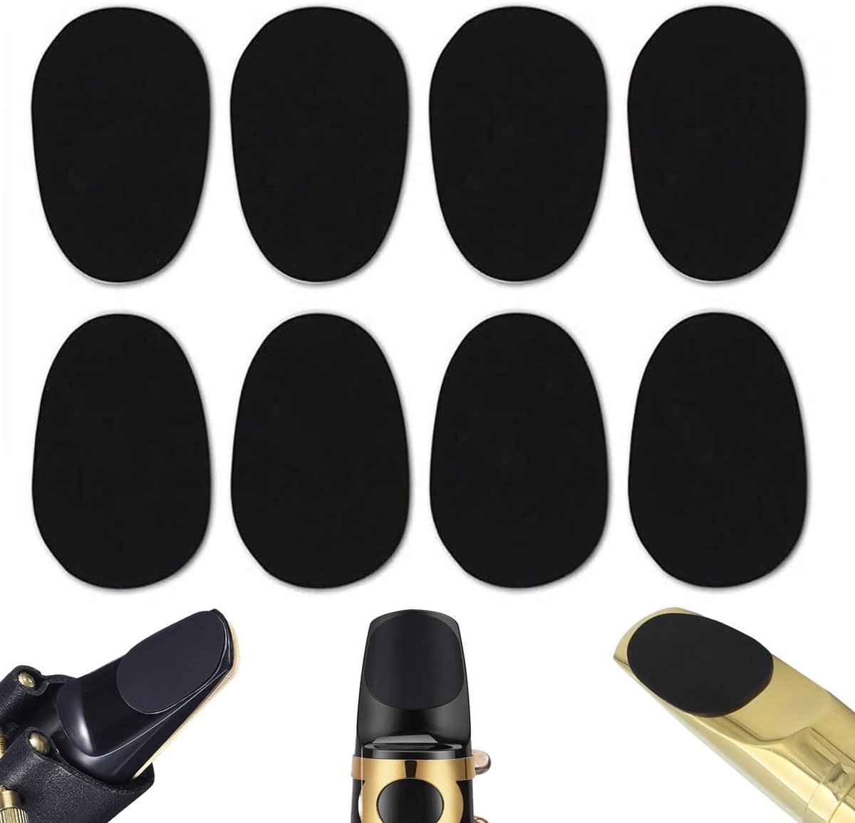 8-delige Mondstuk Kussen Set, 0.8mm Saxofon Kussens voor Alto, Tenor en Klarinet, Comfort en Geluidskwaliteit