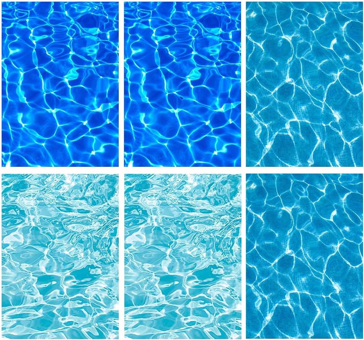 SnelShoppen - 6 Vellen Waterglijfolie Watergolven Stickerset Donkerblauw Pacific Blauw Atlantisch Blauw voor Diorama Modelbouw Accessoires Miniatuur D
