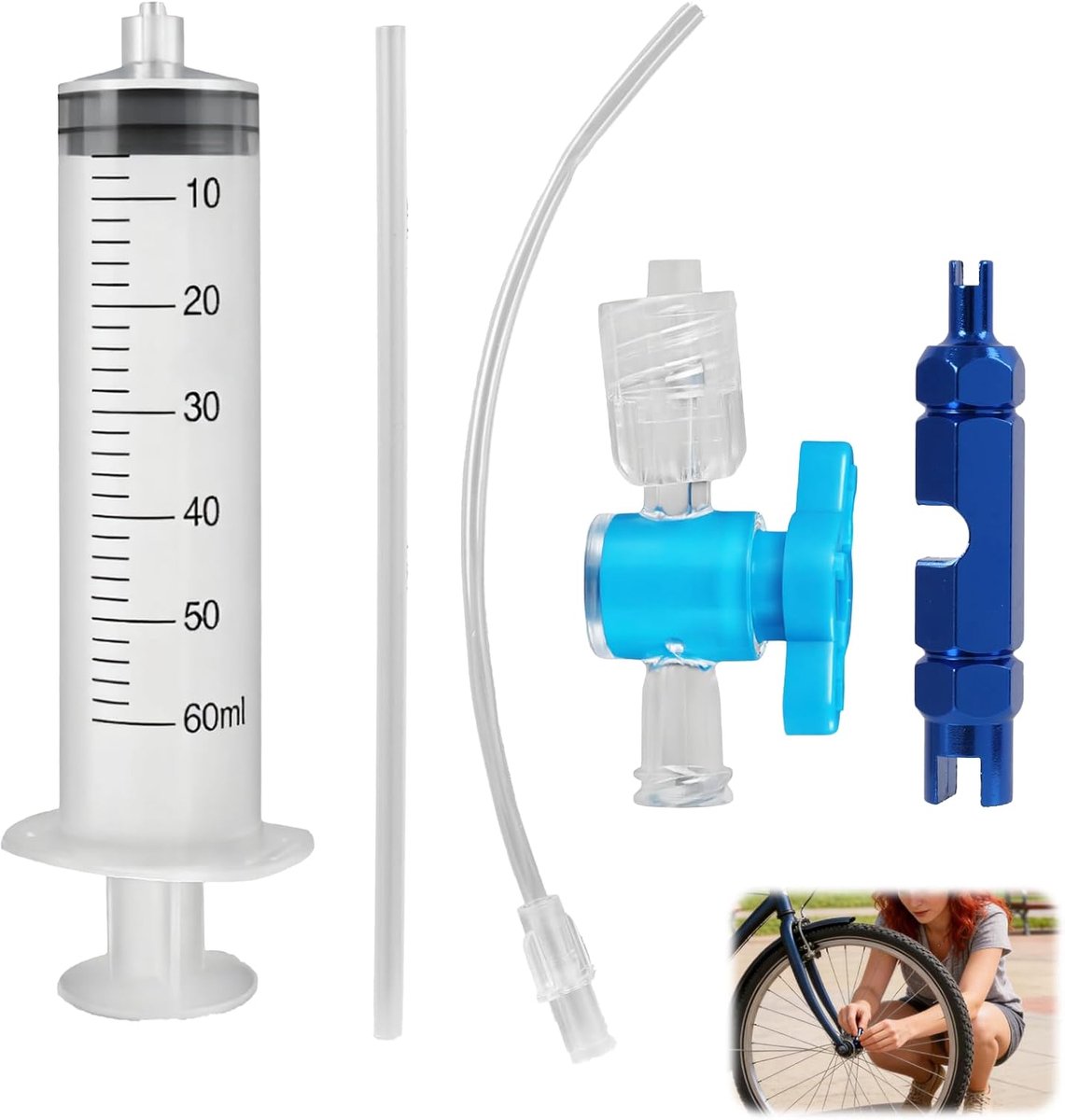 Fietsband Reparatie - Tubeless Set - Banden Onderhoud - Snelle Afdicht Injectie - 60 ml - Transparant