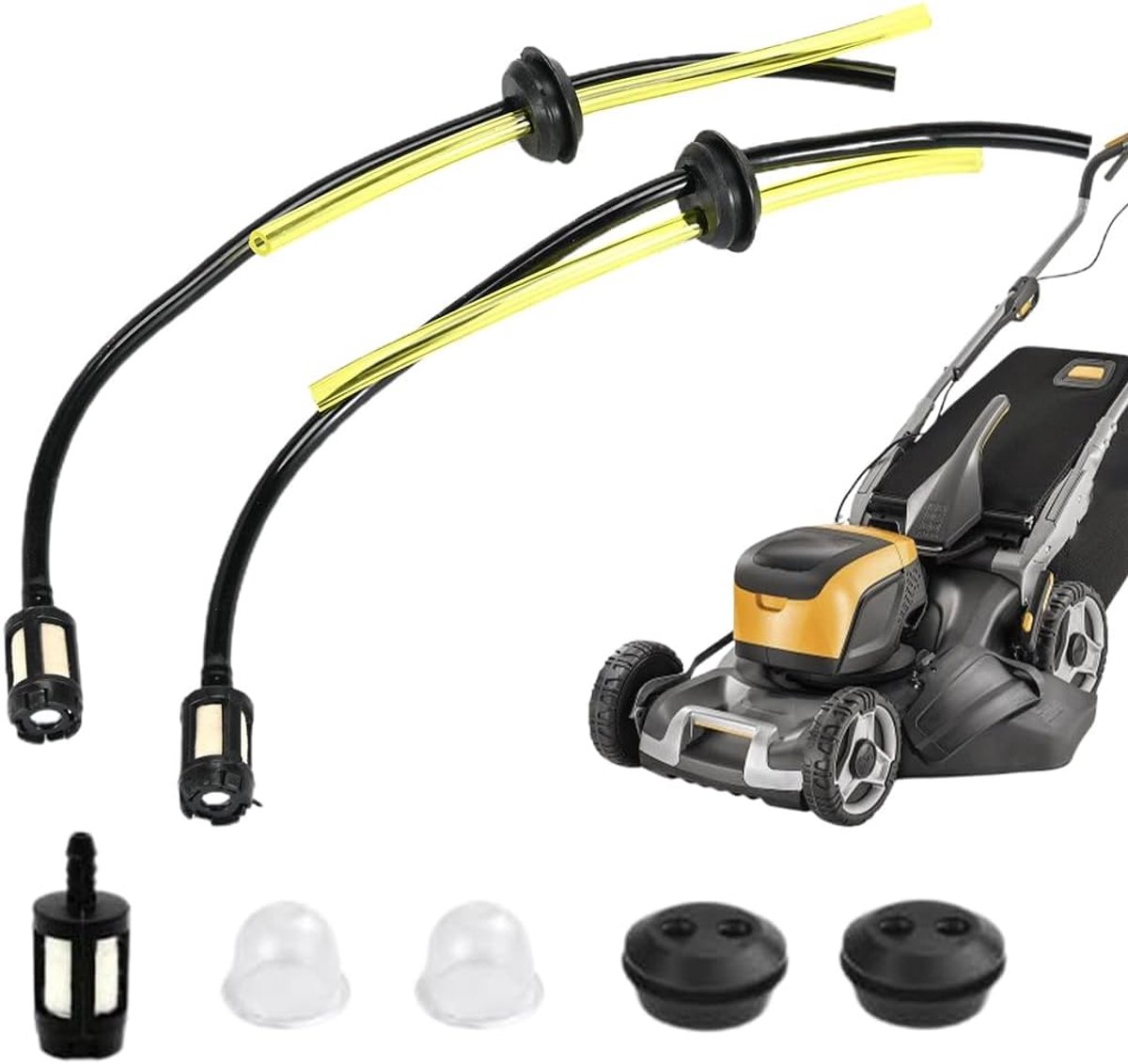 SnelShoppen - Tank Hoses voor Brush Cutter, Universele Petrol Filter Set met Seals, Brandstofslang voor Heggenschaar, 7-delig, Duurzaam en Flexibel
