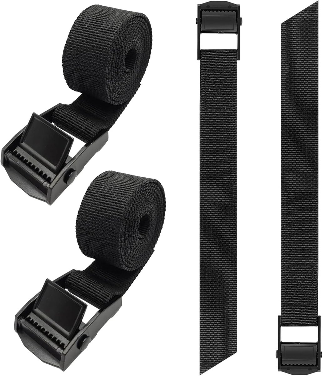 SnelShoppen - Lashing Straps 50 cm, 4x Zwarte Lashing Straps met Klem Sluiting, 250 kg Laadcapaciteit, Stevige Bevestigingsbanden voor Motorfiets en F