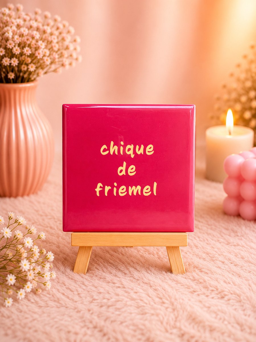 Tegeltje "Chique de Friemel" | Viva Femme | Tegeltjes met tekst | Decoratie | Wonen | Cadeau | Spreuktegel | Humor