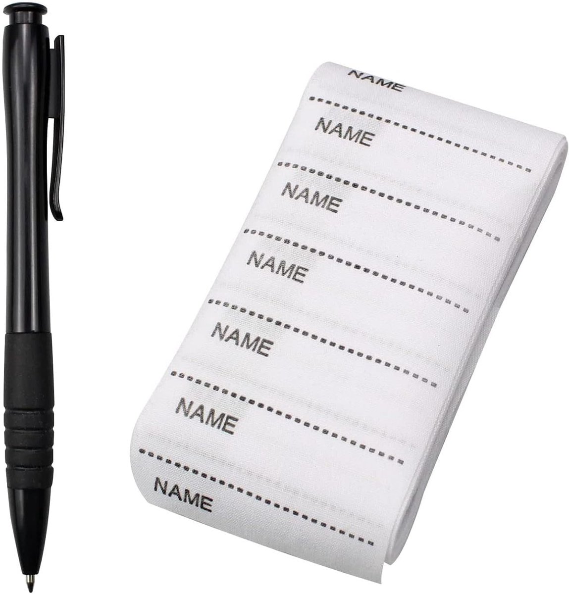 Verpakking van 200 strijkbare naamplaatjes - strijkbare stoffen patches - machinewasbaar - gemakkelijk te strijken - geschikt voor kinderkleding, schooluniformen, enz. - 1,5*5,5 cm - inclusief 1 strijkstift