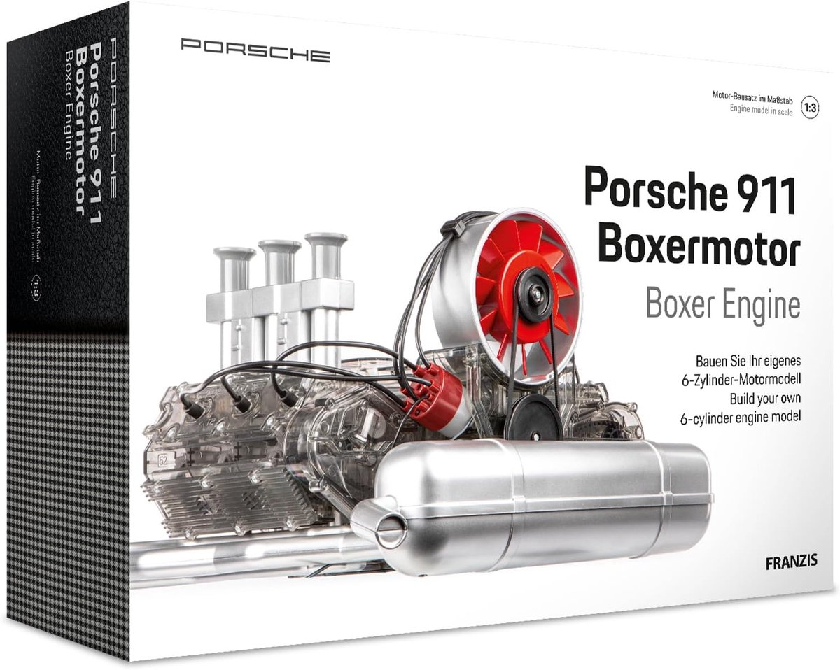 SnelShoppen - Porsche 911 Motor Kit 2025 - 1:4 Schaal Model - 290 Onderdelen - Technologisch Fascinerend - Bouwpakket voor Volwassenen en Kinderen