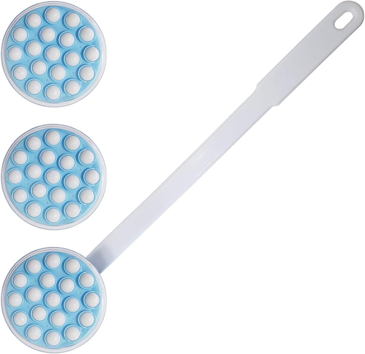 SnelShoppen - 2-in-1 Back Massager & Creamer, 3-Piece Massage Aid met Roller en Foam Pads, Blauw, Perfect voor Rug, Schouders en Benen