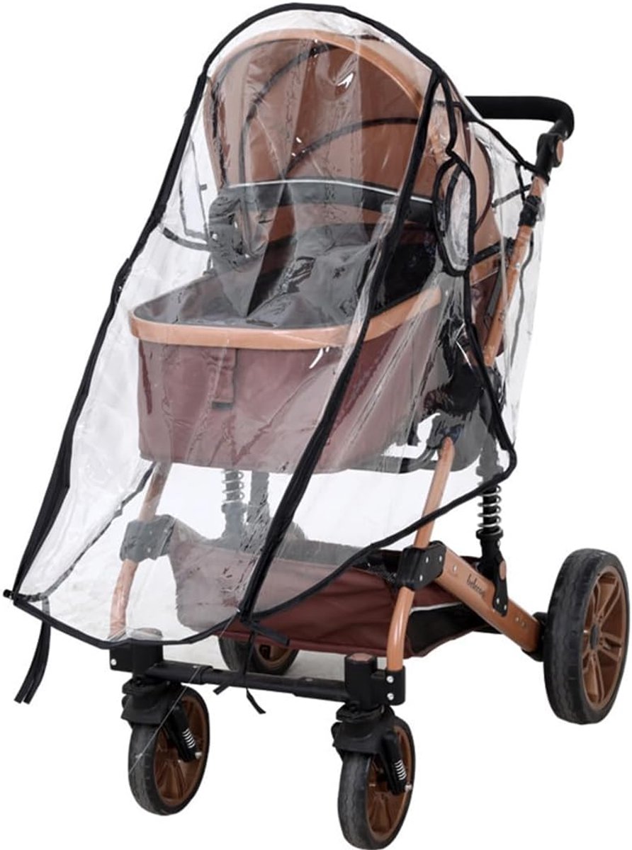 SnelShoppen - Universele Beschermhoes voor Kinderwagens - Waterdicht, Ventilatie, Transparant, Geschikt voor Enkelvoudige en Dubbele Kinderwagens, Jog