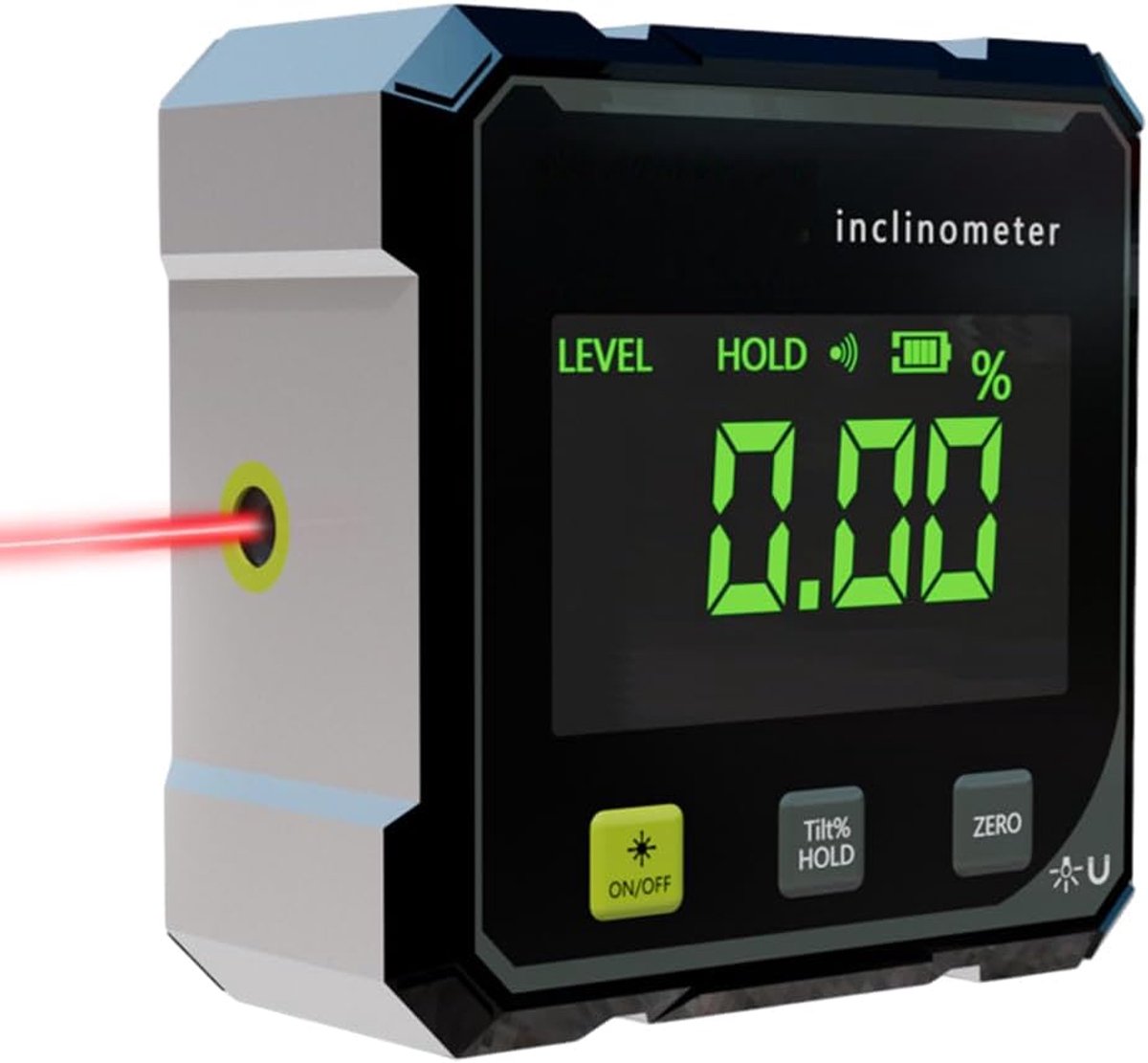 SnelShoppen - Digitale Protractor, Digitale Waterpas met LED Display, Waterdichte Inclinometer, 0.1° Nauwkeurigheid, 4-Zijdige Magneet voor Houtbewerk