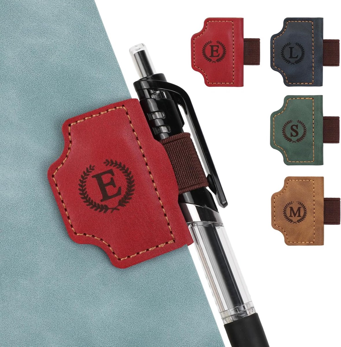 Thijox - Magnetische Lederen Bladwijzer met Penlus - Retro Stijl Eerste Letter Boekenlegger - Gepersonaliseerde Bladwijzers voor Boekenliefhebbers - I