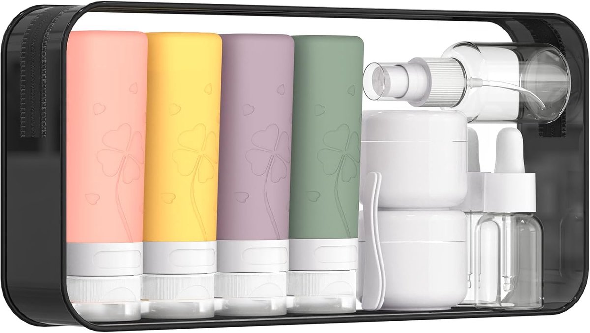 Thijox - Siliconen Reisflessen 90 ml Set van 12 - Lekvrije Reisflesjes voor Shampoo, Conditioner, Lotion en Cosmetica - Perfect voor Vakantie, Camping