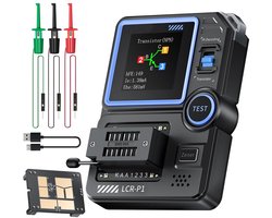 LCR-P1 Transistor Tester - Mosfet Transistor Capacitor Tester - SMD Tester for Electronic Components - Capacitor Resistor and Transistor Electronic Component Test - Diode, triode, ESR, NPN, PNP, MOSFET-tester, LCR-meter, Burn Protection