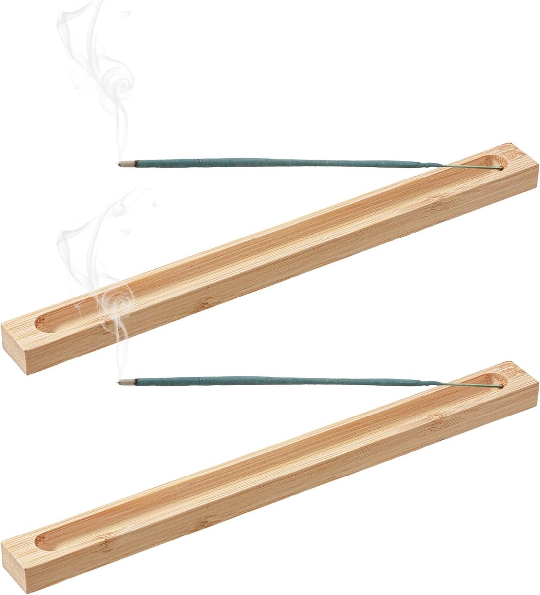 SnelShoppen - 2PCS Stick Incense Holder - Natuurlijke Bamboe Incense Stick Houder - Incense Burner voor Meditatie, Yoga, Thuisdecoratie, SPA, Tafeldec