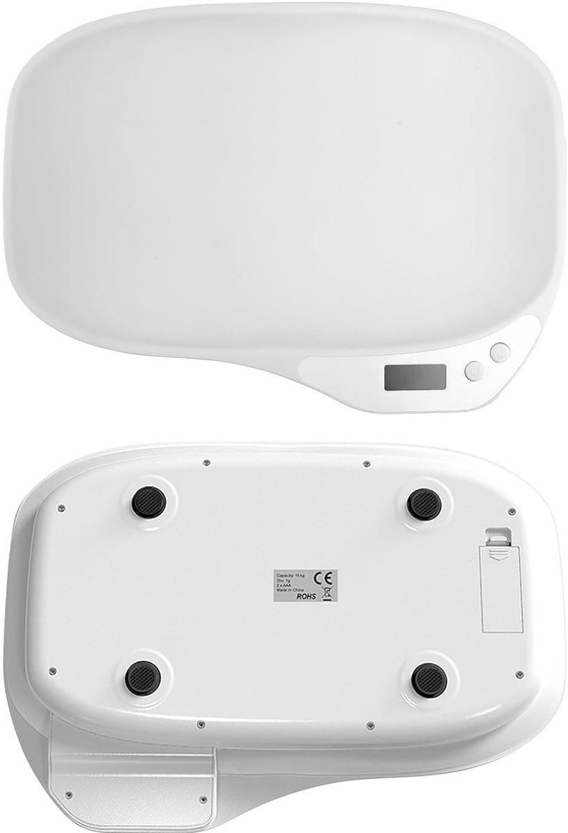 SnelShoppen - Digital Pet Scale 15 kg, Mini Pet Scale met LCD Display, Dierenweegschaal voor Honden en Katten, Milieuvriendelijk ABS, Elektronische Ke