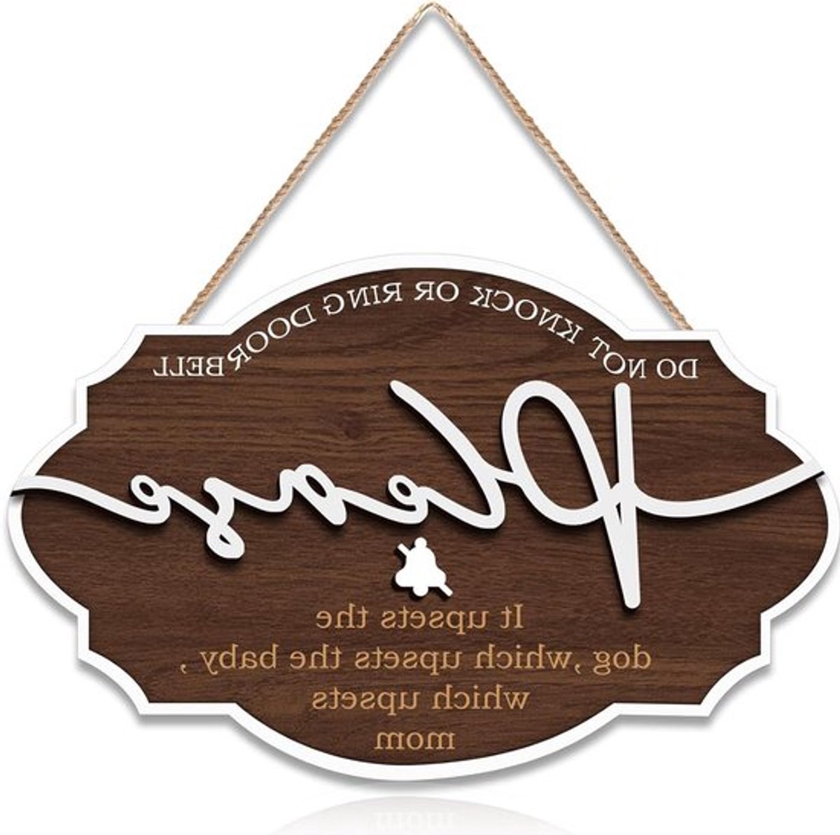Slapende Baby Teken voor Voordeur - Rust Gevraagd, Niet Storen - Decoratieve Deurhanger met Ontwerp - Buiten Bordje met Stilte Verzoek