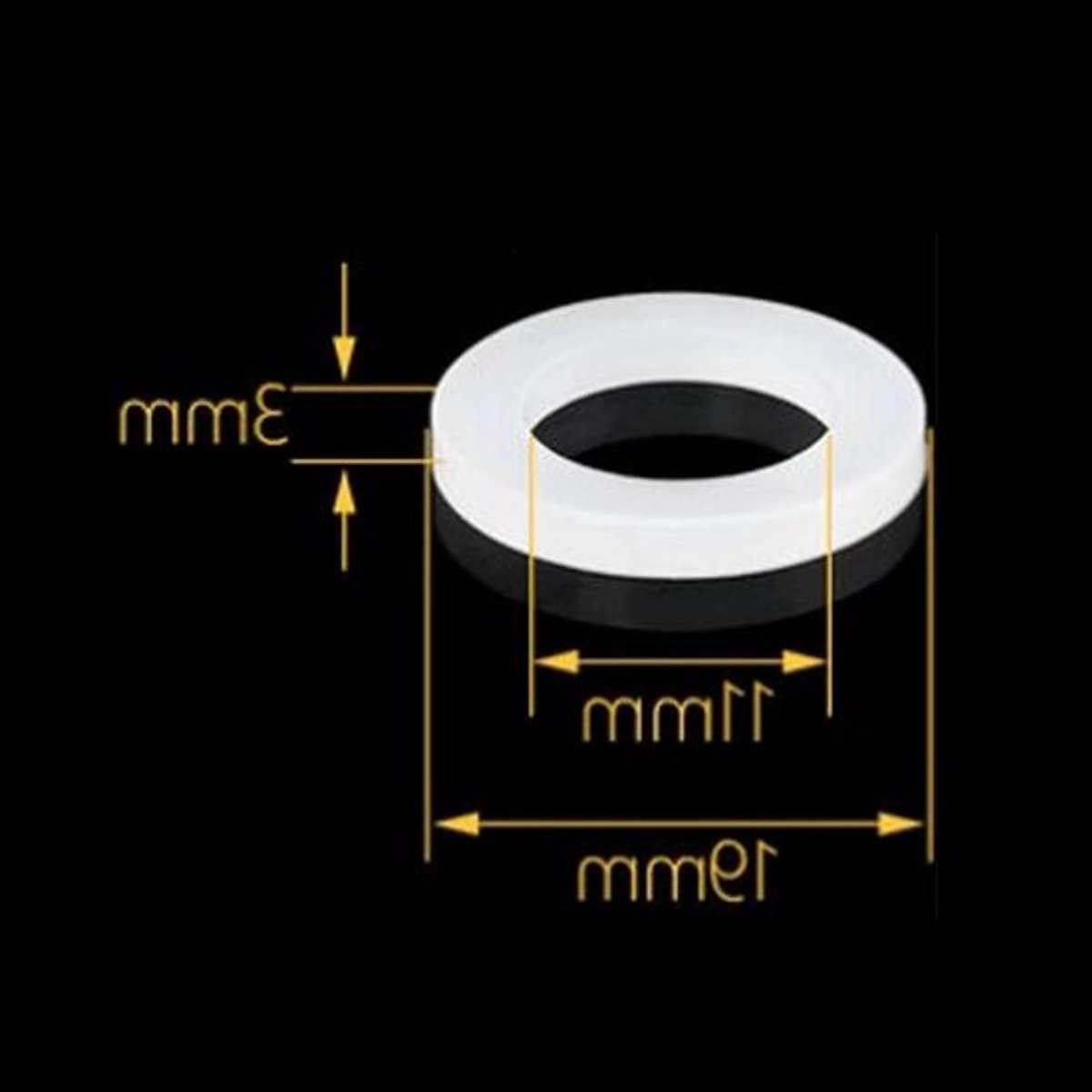 Witte Siliconen O-Ringen - Platte Dichtingen voor Waterdichte Toepassingen, Verpakking van 12 (Maat: 1/2 inch)