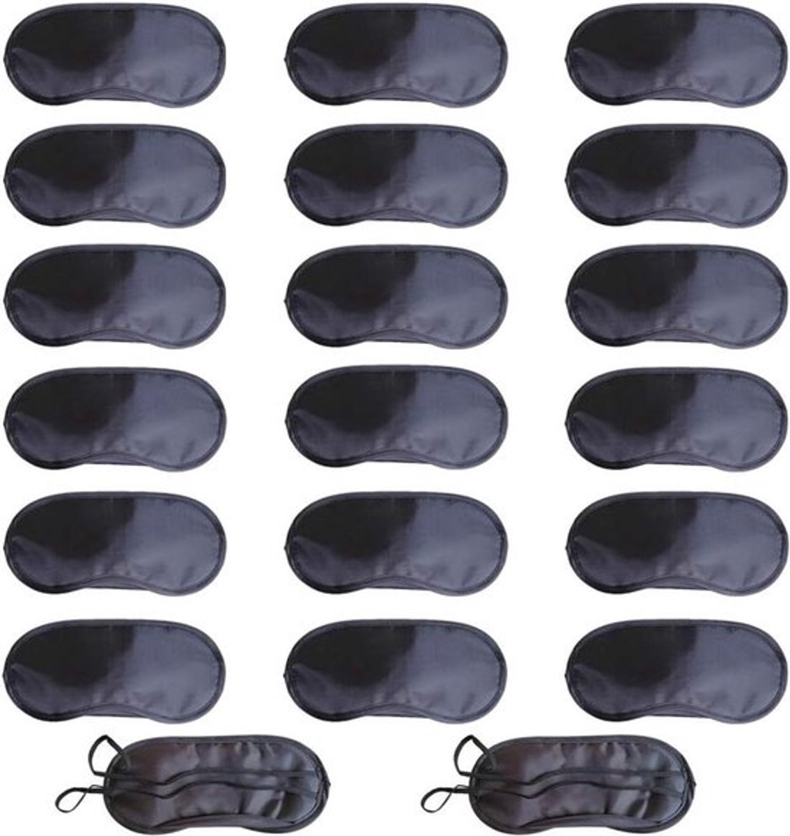 20 stuks zwart oogmasker voor slaap en reizen met schaduwhoes