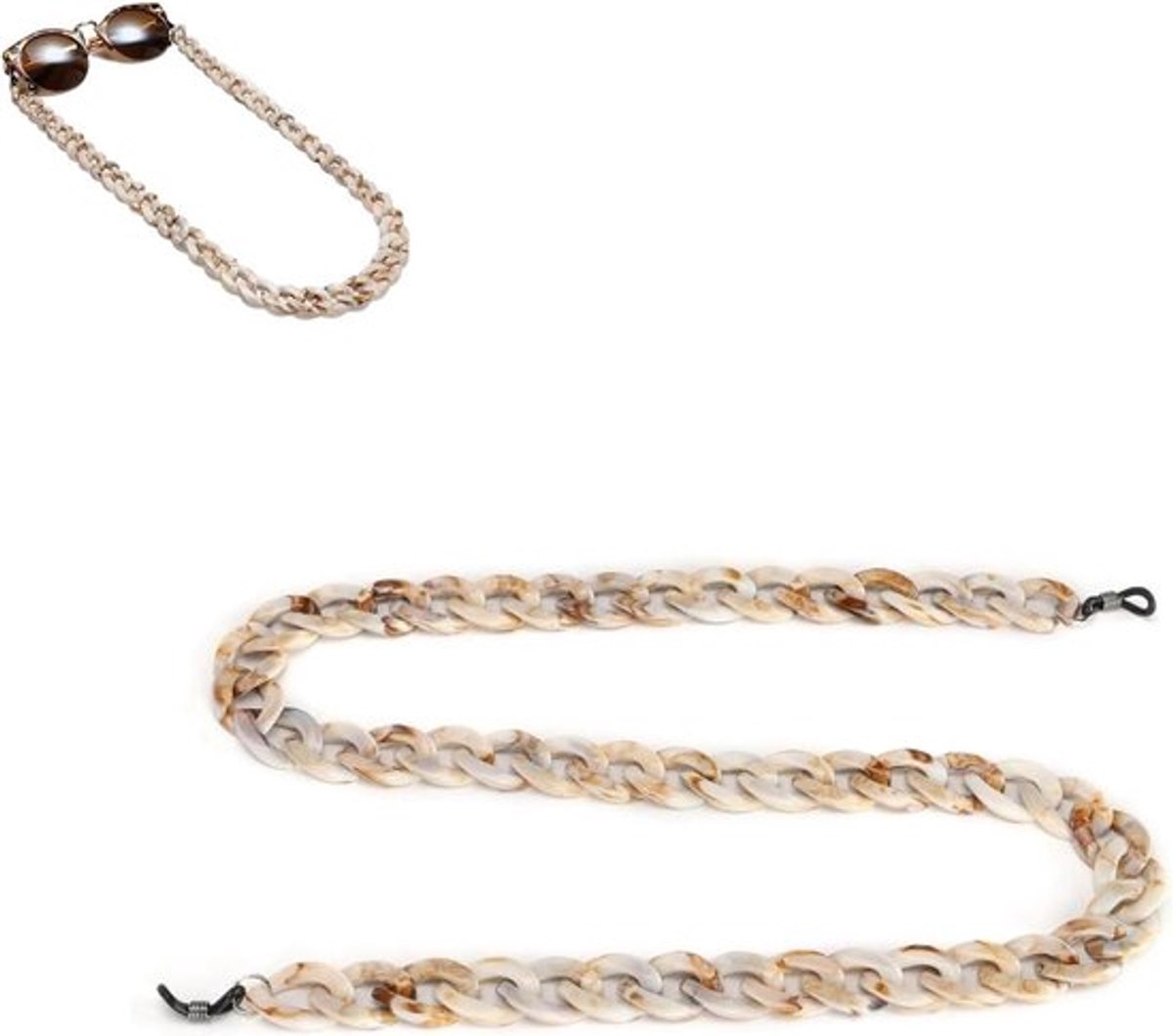 Eenvoudige Stijlvolle Acryl Glazen Ketting Lanyard Riem - Bruin - Trendy Zonnebril Accessoire