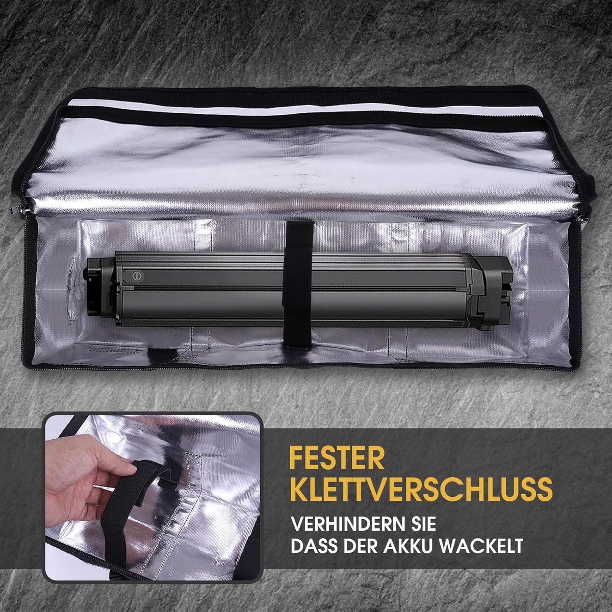 SnelShoppen - Ebike Battery Bag Upgrade - 8 Laags Vuur- en Waterdichte Oplaadbare Batterij Tas voor E-Bike, Explosieveilig, Groot (M)