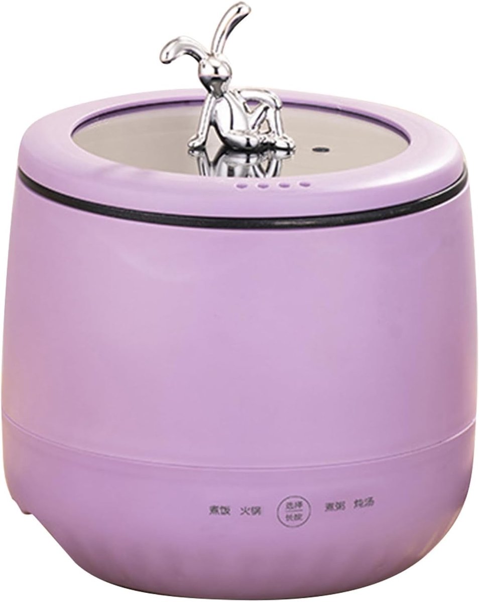 SnelShoppen - Elektrische Rice Cooker voor 2 Personen, Compact en Makkelijk Schoon te Maken, Ideaal voor Kleine Huishoudens en Studenten, Paars