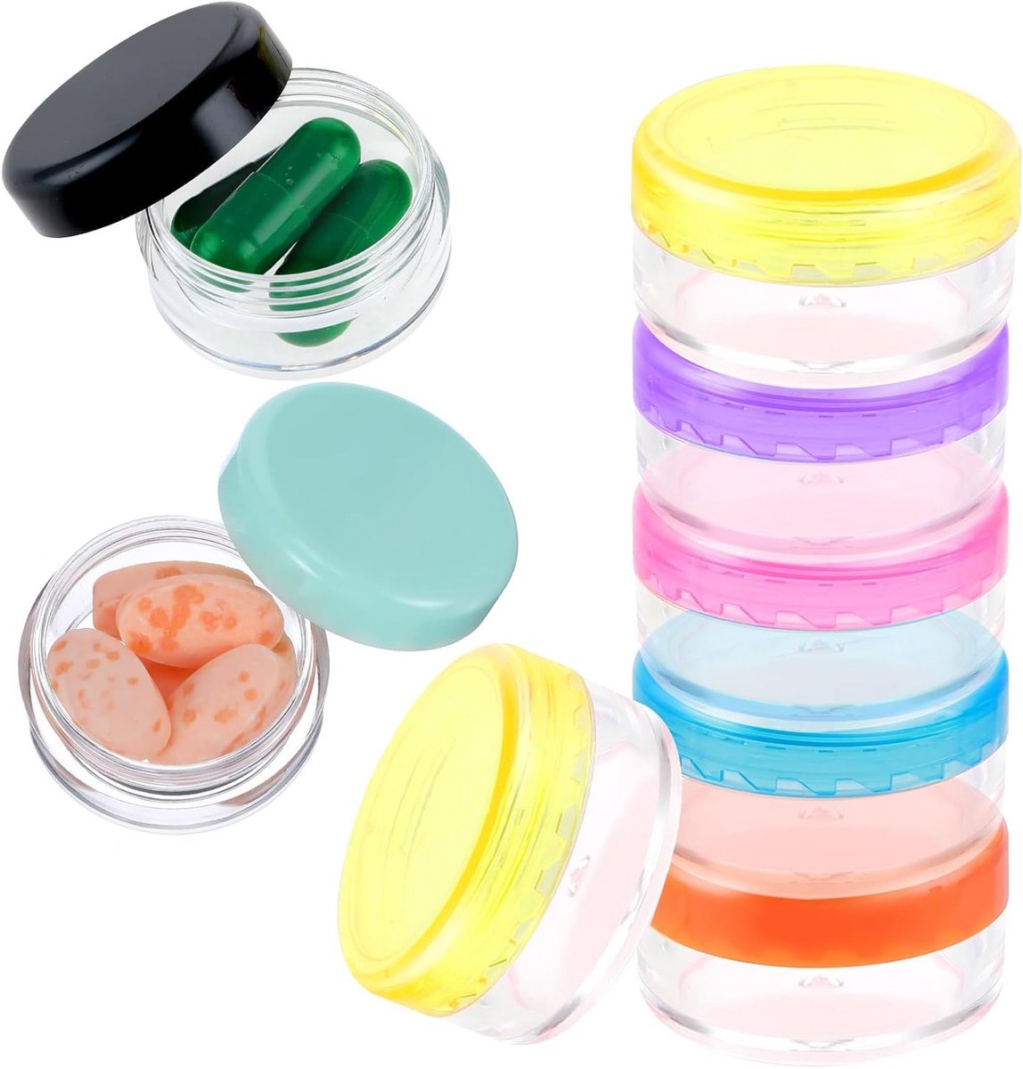 Compacte Mini Pillendoos voor Reizen - 8 Stuks, BPA-vrij, Ideaal voor Medicijnen en Organisatie, Handige Opbergoplossing voor Dagelijks Gebruik