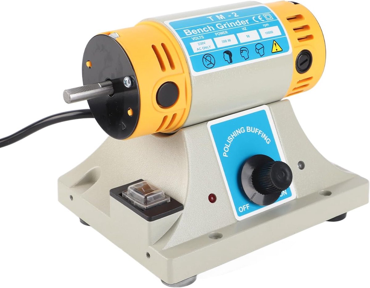 SnelShoppen - Polisher Set 220V 350 Watt Elektrische Slijpmachine voor Sieraden en Tandheelkunde - Krachtige en Trillingsarme Polijstmachine met EU St