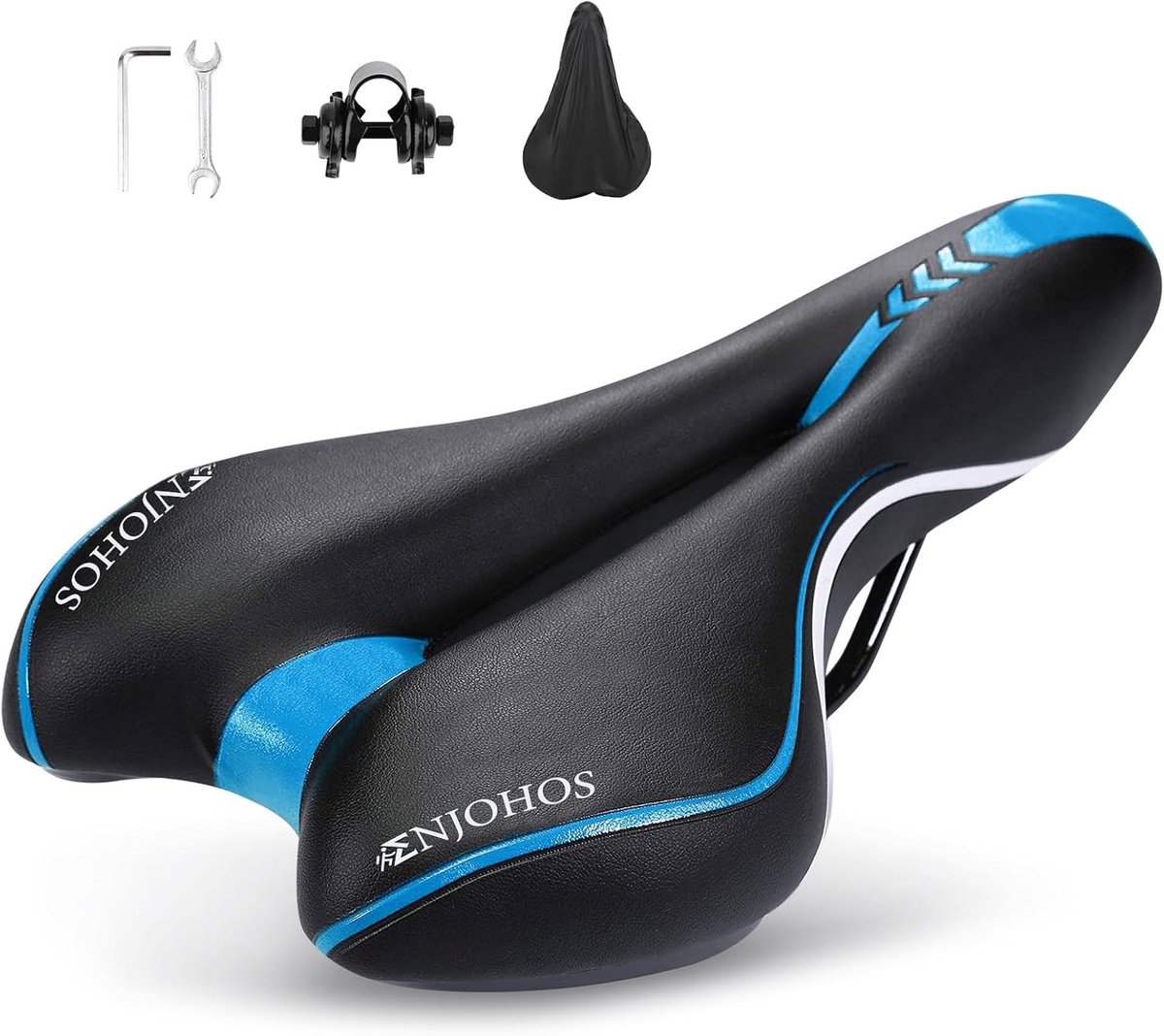 SnelShoppen - Fietszadel Mountainbike Waterproof, Ergonomisch en Comfortabel, PU Materiaal, 28x16x4 cm, Voor MTB, Vouwfiets en Wegfiets