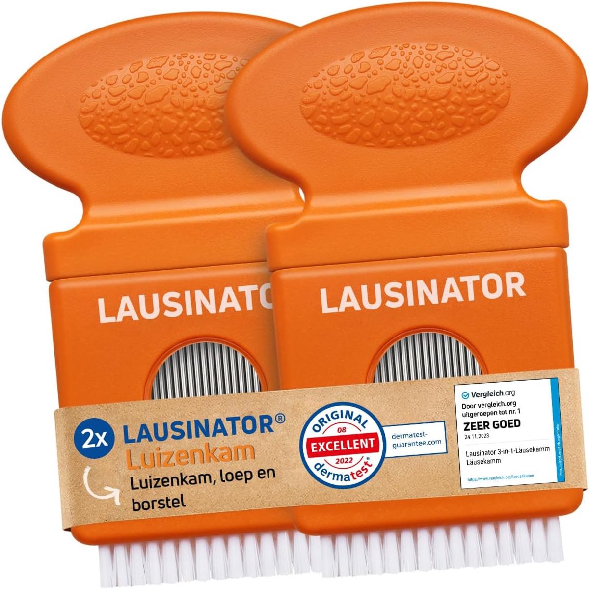 SnelShoppen - Lice Comb 2x - Nits Kam met Extra Fijne Tanden voor Kinderen en Volwassenen, RVS met Vergrootglas, Luizen- en Vlooienkam voor Hond en Ka
