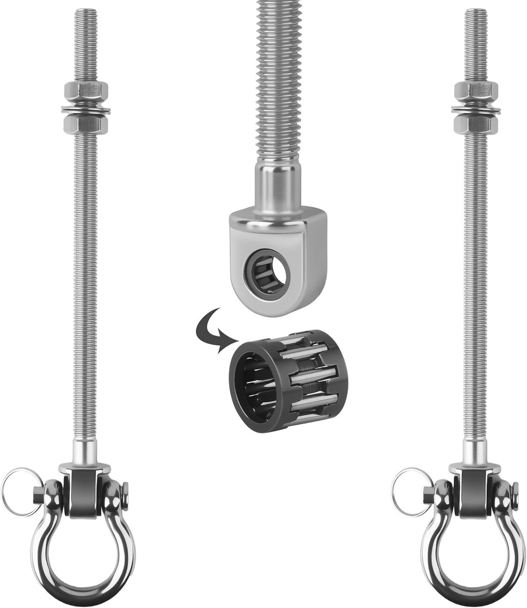 SnelShoppen - 2 Sets Swing Hook Bearings 180 mm Houten Hangmat Accessoire M10 Robuuste Hangstoel voor Betonnen Plafonds, Draagvermogen tot 680 kg