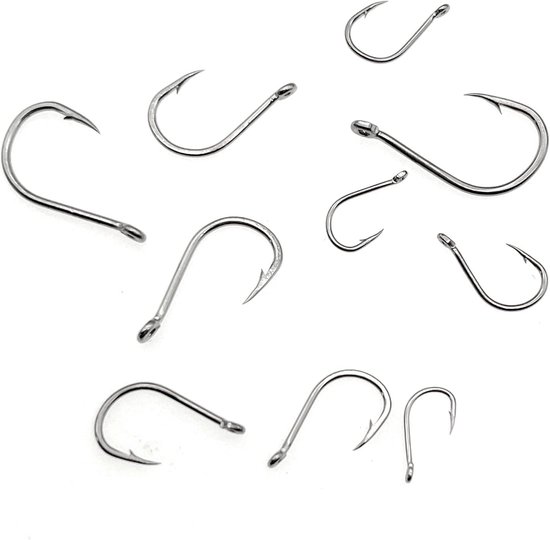 SnelShoppen - 600pcs Assorted Fishing Hooks - Carbon Steel Barbed Visserij Haakjes met Ogen in Plastic Opbergdoos - Maten 3 t/m 12 voor Hoge Vangst Ka van Snelshoppen — afbeelding 3