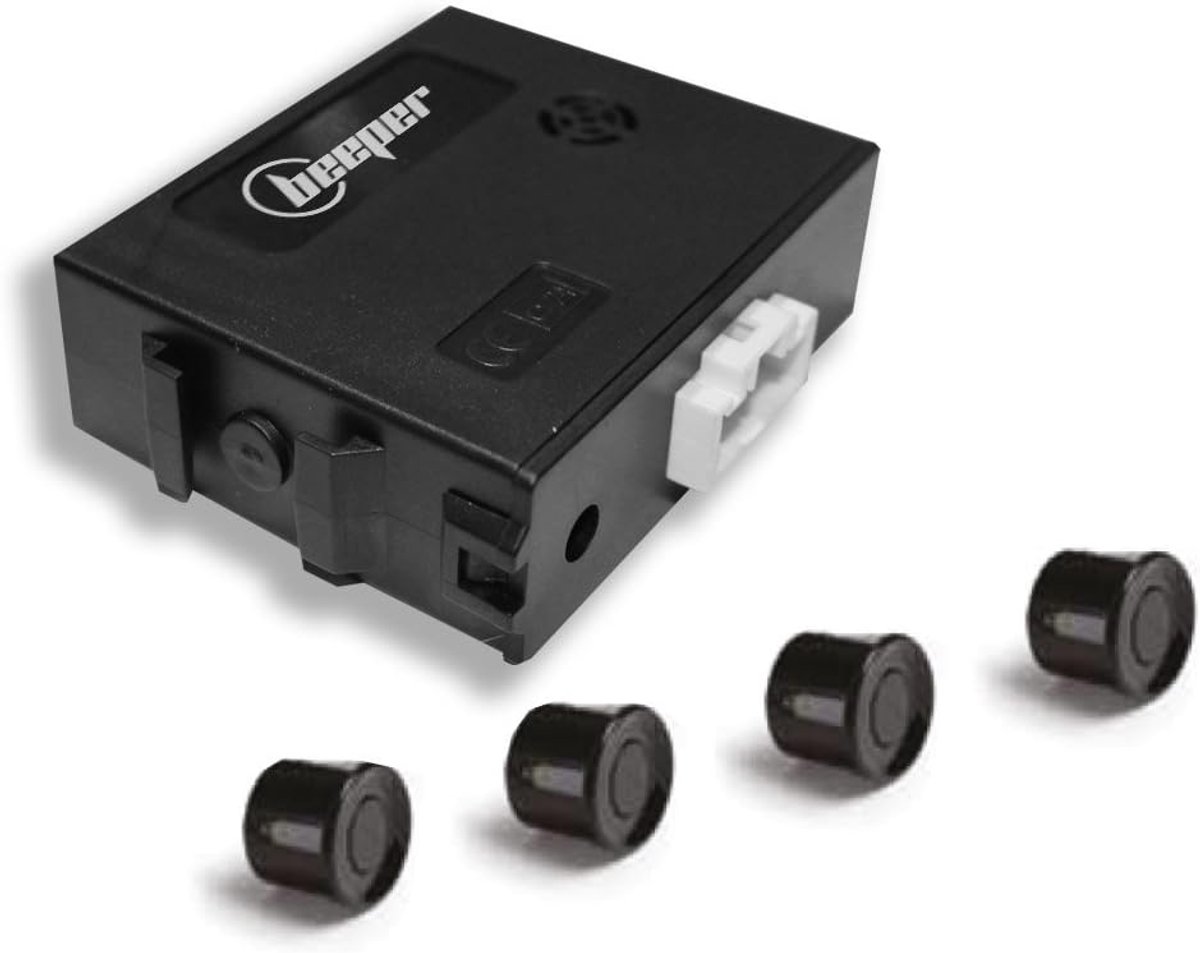 SnelShoppen - Ultrasone Parkeerhulp 4 Sensoren - Discrete Installatie - Geluidsalarm 60 dB - Voor Voorwielen - 12V DC