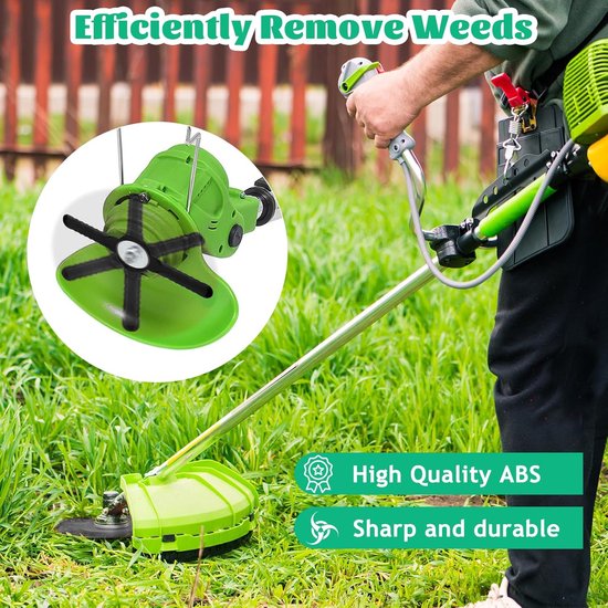 SnelShoppen - Pack van 60 Vervangbladen voor Grastrimmer 14 cm - Duurzame Plastic Messen voor Tuin Onderhoud - Ideaal voor Accu Grasmaaier, Zwart van Snelshoppen — afbeelding 3