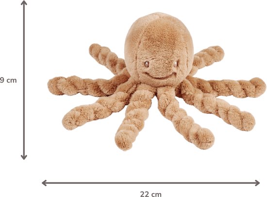 Nattou Lapidou Doudou Knuffel Octopus - 22 cm - Warm beige van Nattou — afbeelding 3