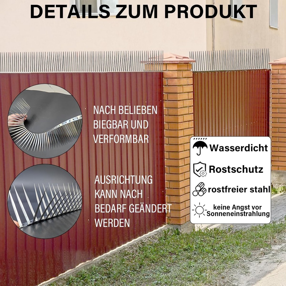 SnelShoppen - Marderbescherming voor Afvoer, Zolder, Auto, Tuin - Dierbescherming tegen Marters, Raccoons, Vogels, Eekhoorns - 1m Lengte, 10cm Hoogte