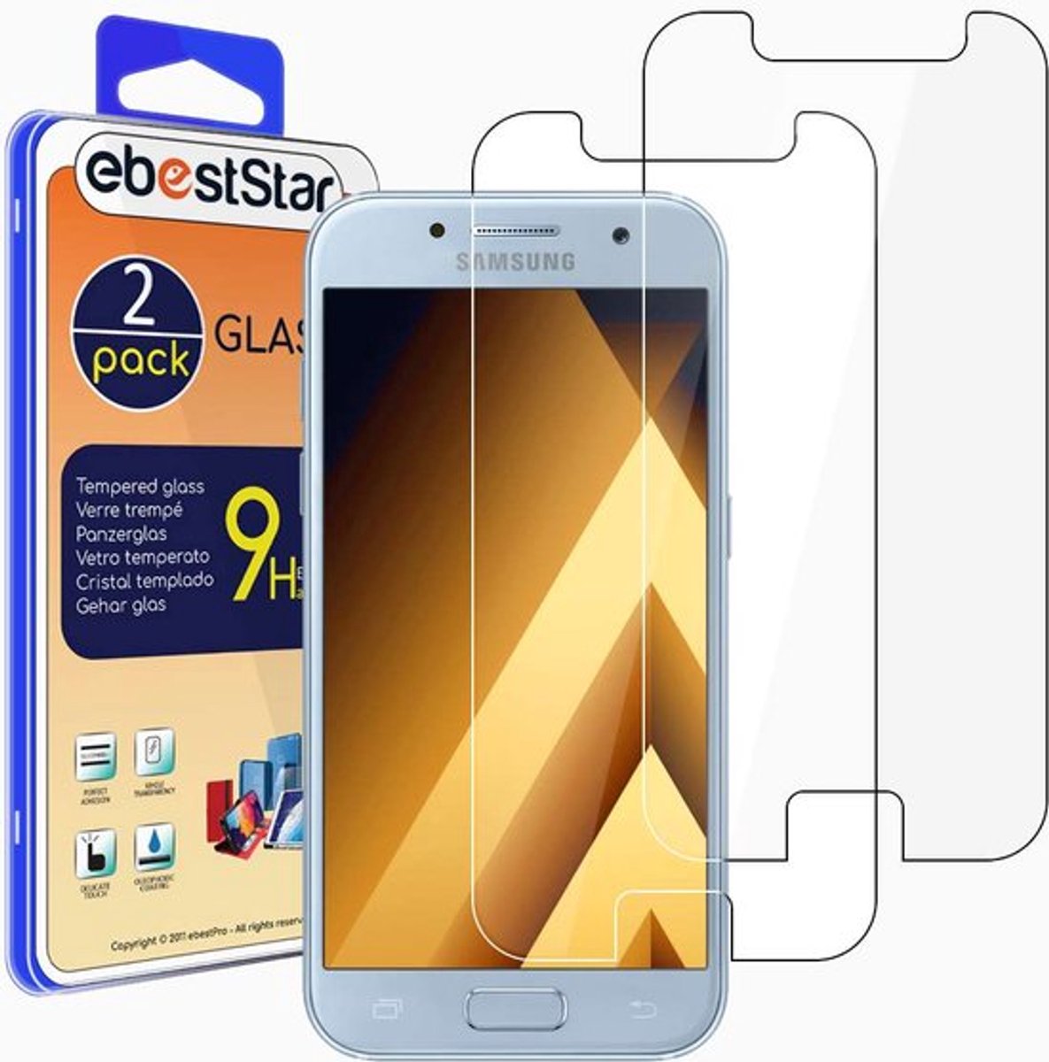 ebestStar - {2 Stuks} Gehard glas geschikt voor Samsung A5 2017 Galaxy SM-A520F, Screen Protector Cover, Schermbeschermer Tempered Glass