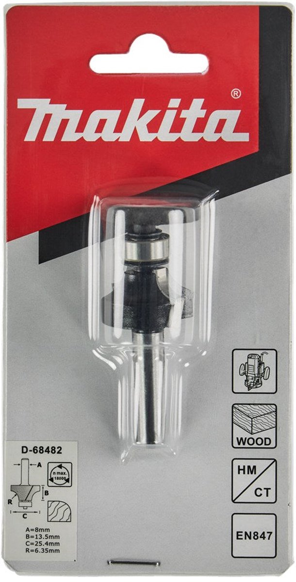 Makita D-68482 Afrondfrees r=6,35 25,4x13,49mm S8