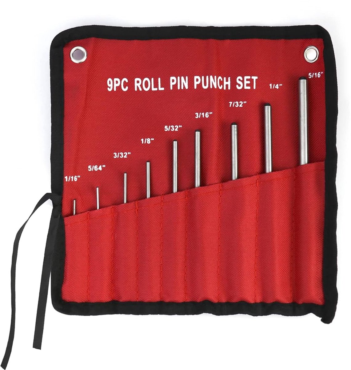 SnelShoppen - 9-delige Punching Set 1.5 mm - 8 mm | Punching Tool met Roll Up Pouch | Sterk Gereedschap voor Hobby en Professioneel Gebruik