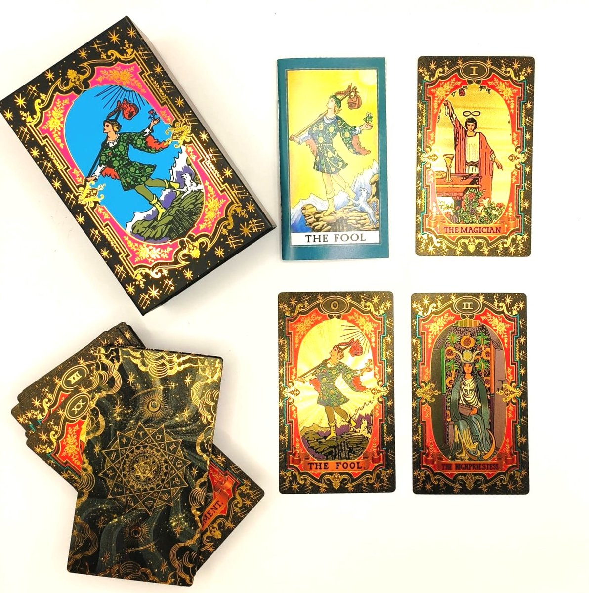 Goud Folie Tarot Kaartenset – Tarotdeck in Bewaardoos - Tarotkado - Luxe tarotkaarten met gids - Let the magic begin