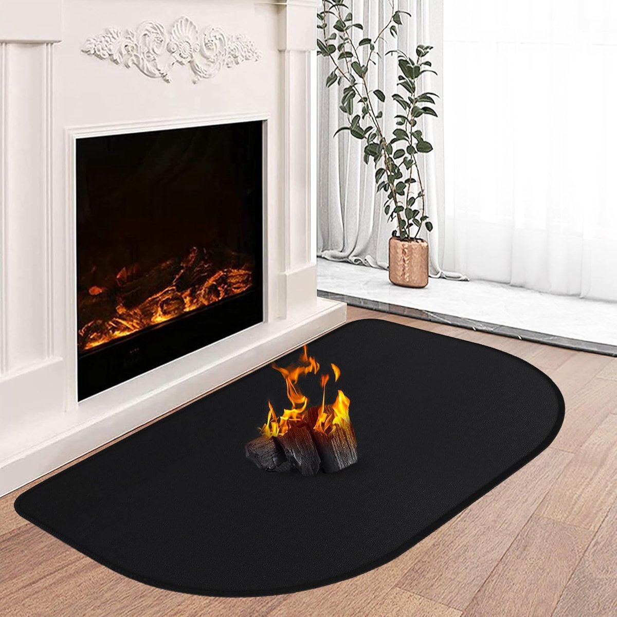 SnelShoppen - Brandwerende Onderlaag, Vonkbeschermingsplaat voor Haard, Vuurvaste Mat voor Houtkachel, Vloerplaat 60 x 100 cm, Hoogwaardige Silicone C
