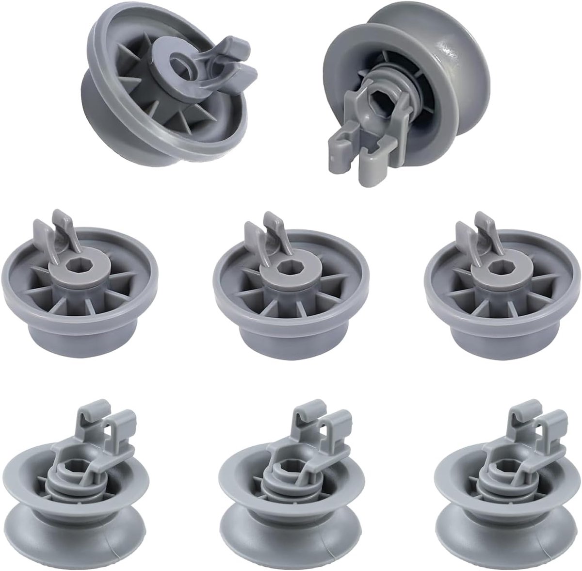 SnelShoppen - 8 Stuks Vervangende Rollen Vaatwasser - 4 Rollen Bovenste Bak & 4 Rollen Onderste Bak - Compatibel met Diverse Modellen - Eenvoudige Mon