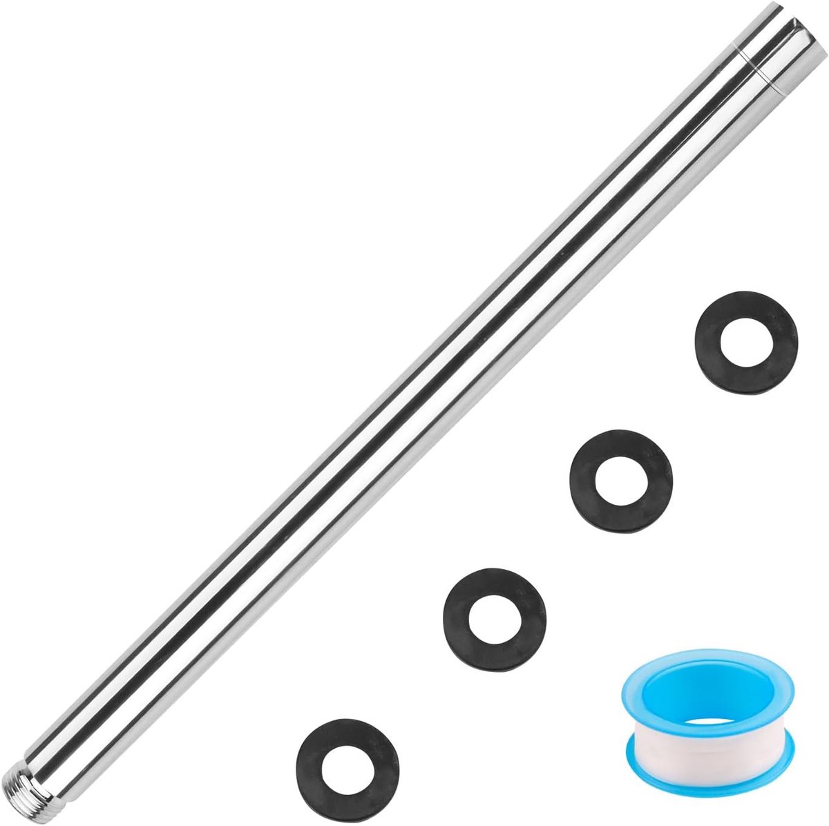 SnelShoppen - Douchekop met Verlengarm 30 cm, G1/2 inch, Draad RVS, Handdouche Verlengstuk Badkamer Accessoires
