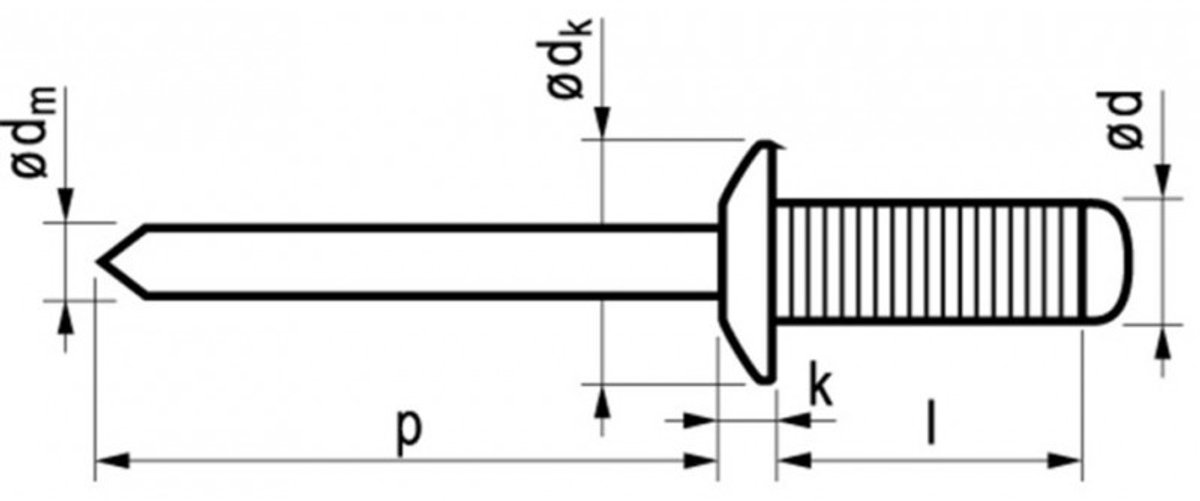 Masterfix Popnagel 4,8x14mm GF - Aluminium/Staal (Per 500 stuks)