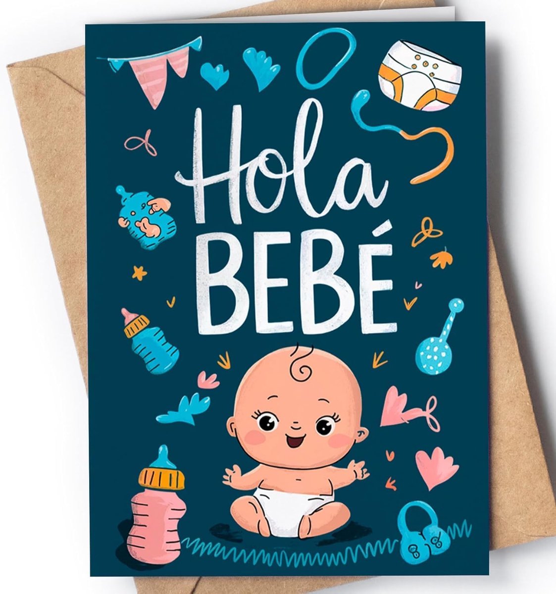 SnelShoppen - Geboorte Kaarten voor Iedereen - Babyshower Kaart - Postkaart voor de Geboorte van de Pasgeborene - Kaart voor Jongens of Meisjes - Hall