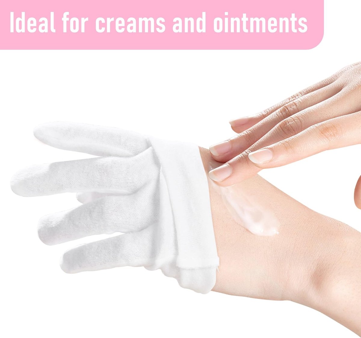 SnelShoppen - 6 Paar Witte Katoenen Handschoenen voor Droge Huid, Eczema, Cosmetisch Gebruik & Sieradeninspectie - 100% Katoen, Ademend, Herbruikbaar,