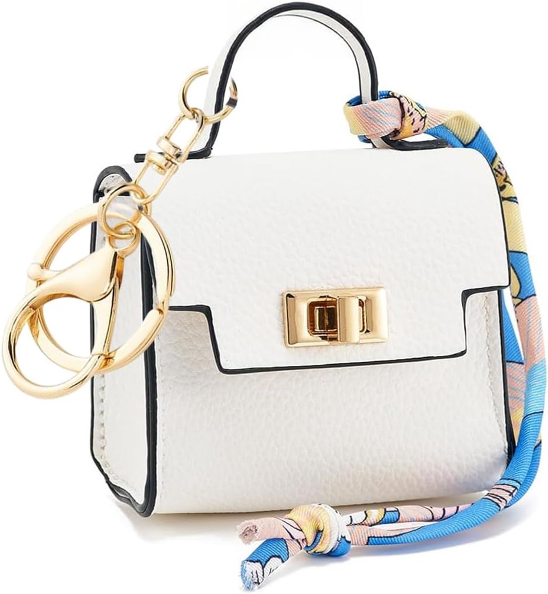 SnelShoppen - Mini Keychain Wallet Mini Bag voor Vrouwen - Creatieve Make-up Tas met Rits Sluiting - Wit - Perfect voor Feest, Dagelijks Gebruik, Reiz
