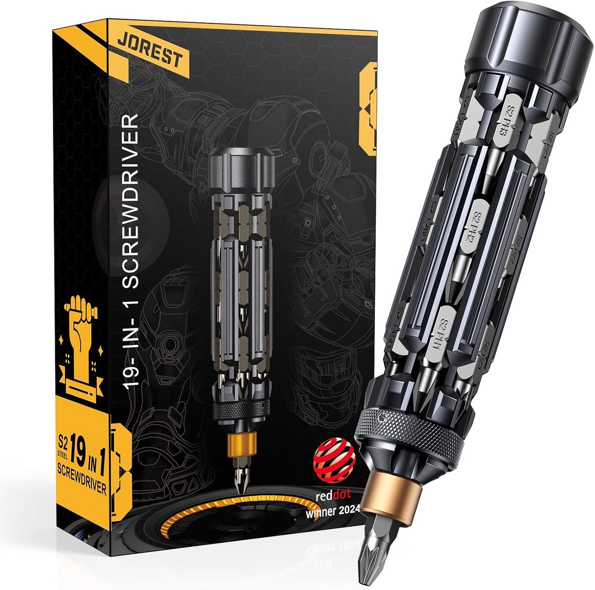 SnelShoppen - 19-in-1 EDC Camping Multitool Set - Hoogwaardige Schroevendraaier met Torx, Ratchet en Magnetische Kracht - Perfecte Cadeaus voor Vader,